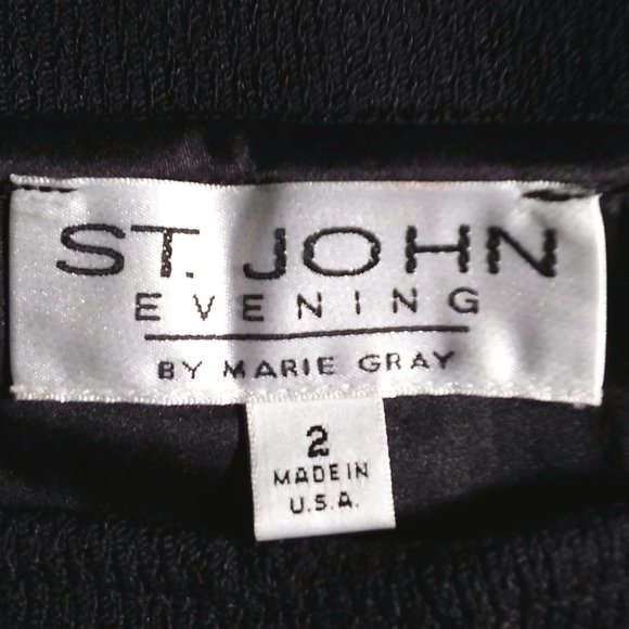 St. John Evening Santana Knit Asymmetrical Flare Skirt in Black
